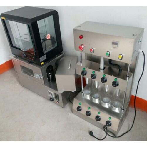 New Two Items Good Quality Commercial Automatic Stainless Steel Pizza Cone Machine And Pizza Oven Machine With Display Case