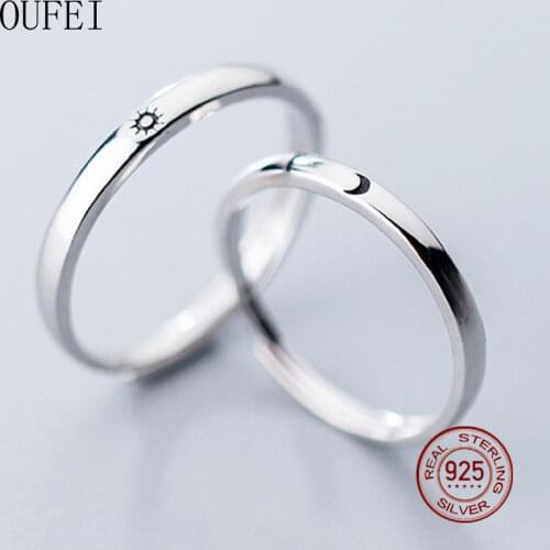 Couple Ring Sun And Moon Sweet 925 Sterling Silver Rings Fine Girl Gift 2021Trend Fine Jewelry Luxury Valentines Gift
