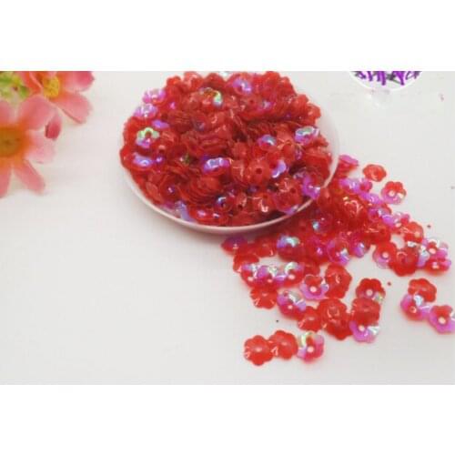 A3 Sewing supplies Hand sewing 6mm transparent crystal pearl piece plum blossom sequins suitable for wedding dress