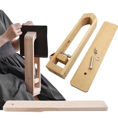 Hand-stitched wooden clip leather fixed shelf stitching handmade diy tool wallet hand-stitched wooden frame leather sewing tool