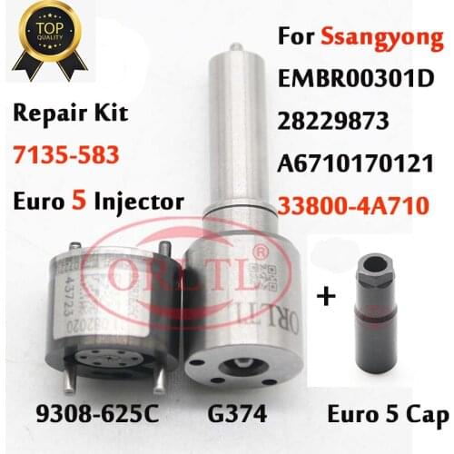 Control Valve 9308-625C Nozzle G374 Common Rail Diesel Injector Overhaul Kits 7135-583 for Ssangyong EMBR00301D 6710170121