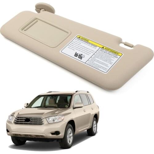 Beige Car Sun Visor Left Driver Sunshade Shield For Toyota Highlander KLUGER 2008 2009 2010 2011 2012 2013 with Vanity Light