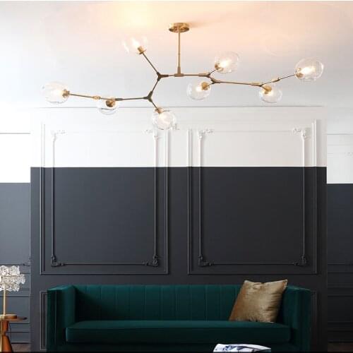 Modern Led Chandelier For Home Decoration Glass Hanging Lamp Living Room Dining Room Bedroom Lamp Villa Hotel Indoor Lighting