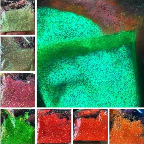 Luminous Glow In Dark Iridescent Rainbow Nails Art Glitter Long Last Glowing Noctilucent Nail Glitter Art Decoration DIY Tumbler