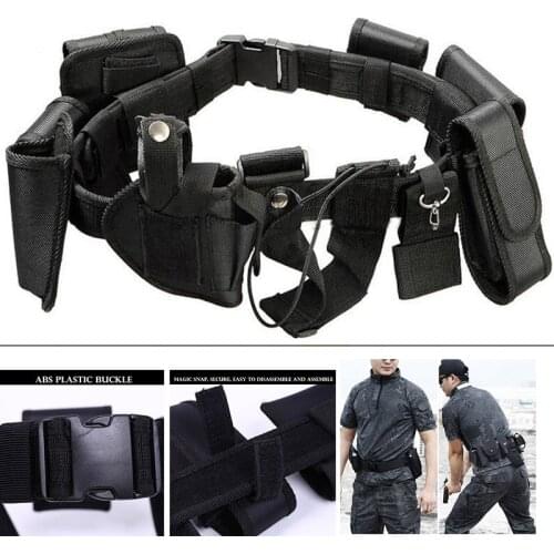 Tactical Police Duty Belt Gun Holster Magazine Flashlight Handcuff Pouch Holder Baton Holster 10 in 1 Arisoft Accessories