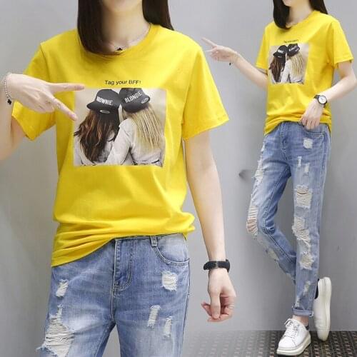 Short-sleeved female 2020 new womens super-fire cotton T-shirt female ins summer loose shirt compassionate bottoming shirt tide