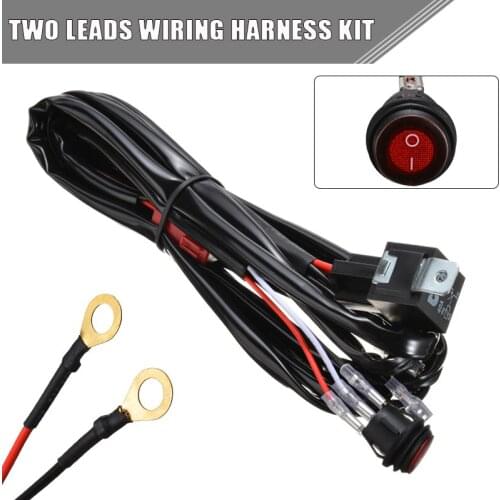 1set LED Light Bar Wiring Harness 12V 40A 200W Relay Fuse ON-OFF-Strobe Remote Control Waterproof Switch Red 2 Lead Parts 16AWG