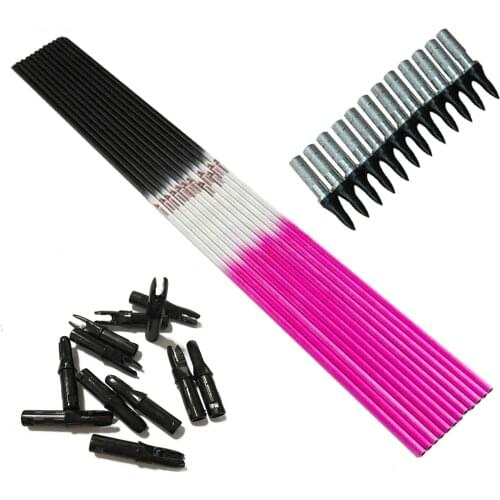 12PCS Linkboy Archery Carbon Arrows Shaft ID6.2mm Spine340 Arrow Accessories 75gr Tips for Compound Bow Hunting Shooting