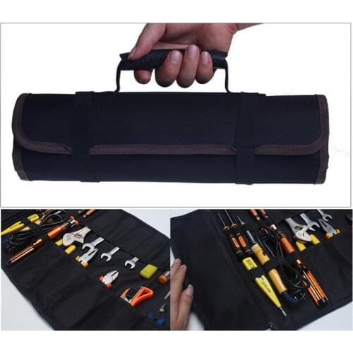 2PCS/1Set Roller Tool Bags Oxford Canvas Practical Handles Bags Chisel Electrician Carrying Tool kit Instrument Package Case