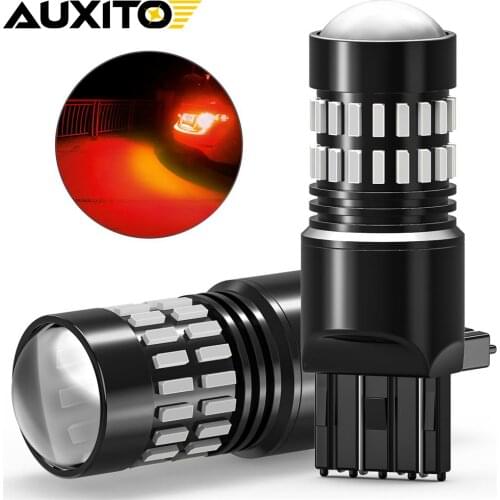 2pcs LED 7443 T20 Red LED Flash Strobe Lamp W21/5W W21W 580 Auto Brake Light LED Auto Tail Stop Light 12v