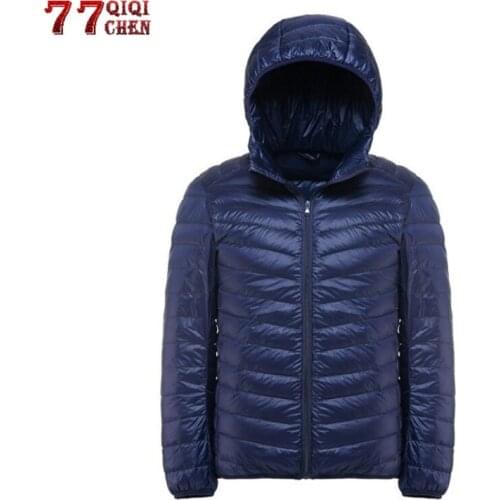 2020 Casual Ultralight White Duck Down Jacket Men Autumn Winter Warm Portable Hooded Coat Male Down Parka Waterproof Jacket 4XL