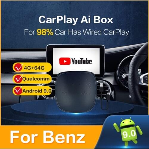 2.0 Version Carplay Android Ai Box Applepie Mini Carplay Dongle Wireless Android Auto 9.0 4+64G For Benz Car Multimedia Play