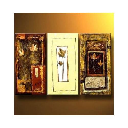 3pcs Hand Painted Canvas Painting-Flower Portrait-Modern Canvas Art Wall Decor-Floral Oil Painting Wall Art