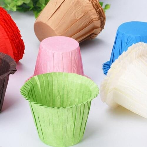 30pcs/pack Anti-oil Cups Thickened Greaseproof Paper Colorful Cake Cups
