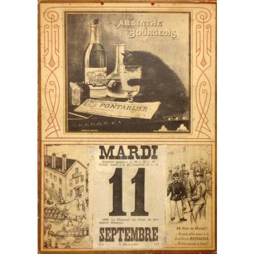 400X300 MM ABSINTHE BOURGEOIS jumbo fridge magnet SFM-053 Home office toolbox metal surface ferrous surface for kid