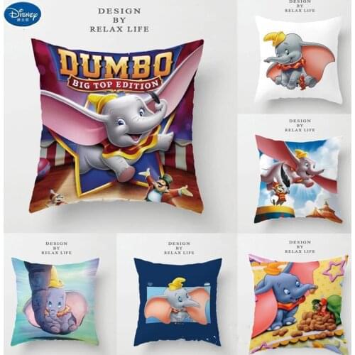 45x45cm Disney Dumbo Cushion Cover Plush Toys Dumbo Pillowcase Anime Figure kawaii PillowCases Home Decoration Christmas Gift