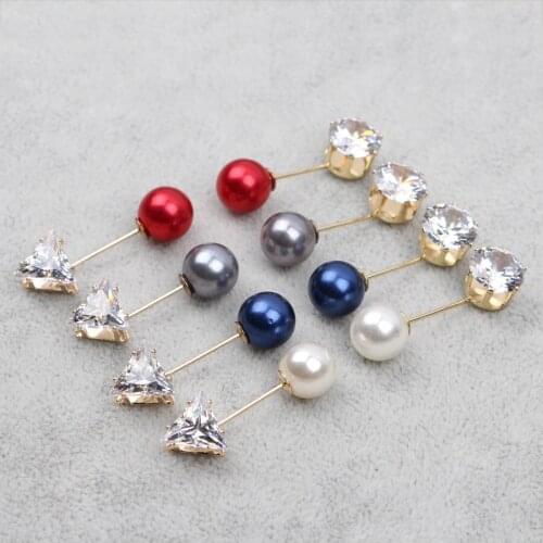 50pcs Fashion Pearl Pins For Women Designer Female Brooches Clothes Accessories Simulated Pearl Knit Shirt The Candid Jewelry