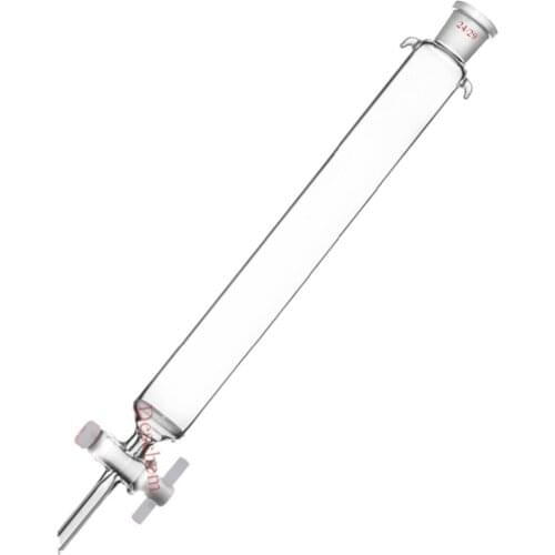 500ml,24/29,Glass Chromatography Column,OD=50mm,Active Length 300mm,PTFE Stopcock