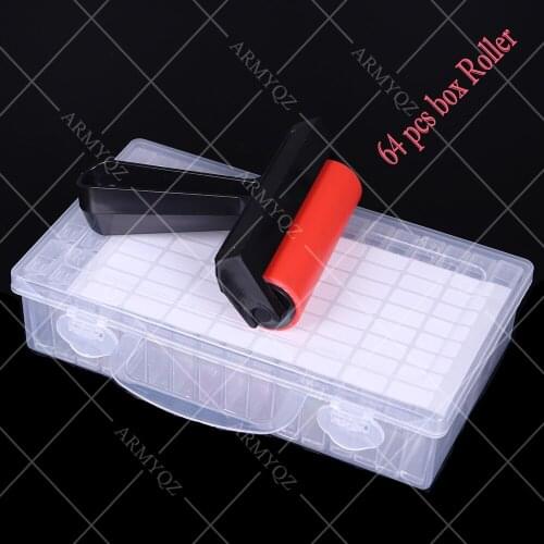 64 Grids Diamond Painting Accessories Tool Drill Storage Container, Beads Organizer Storage Case with Label and Roller