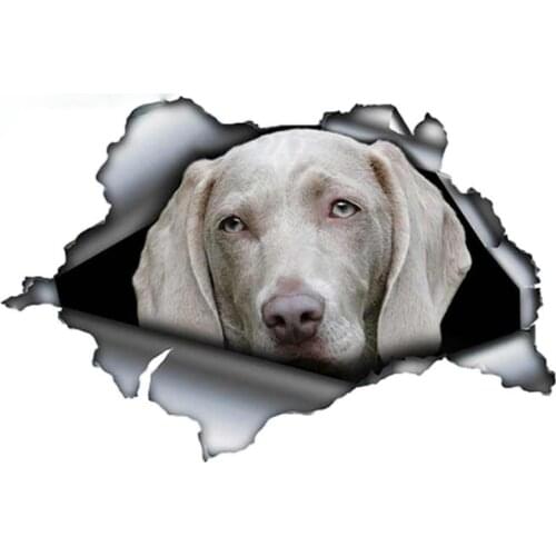 Car Stickers Torn Metal Weimar Car Stickers Decals Reflective Stickers Car Windows Car Bumper Decoration Dog Decals Gray13cm