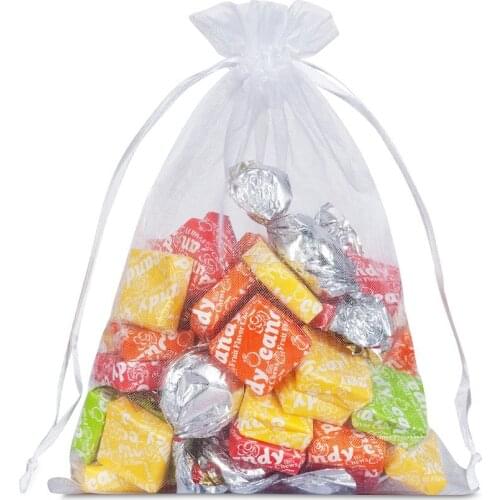 100pcs High Quality 17x23cm Large Organza Bag White Color Wedding Gift Candy Bags Jewelry Package Pouch