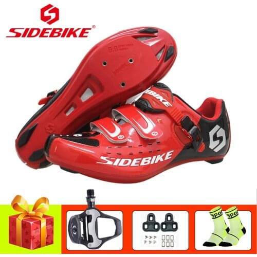 SIDEBIKE Sapatilha Ciclismo Road Men Road Bike Bicycle Shoes Breathable Anti-slip Cycling Shoes Add Pedals Athletic Sport Shoes