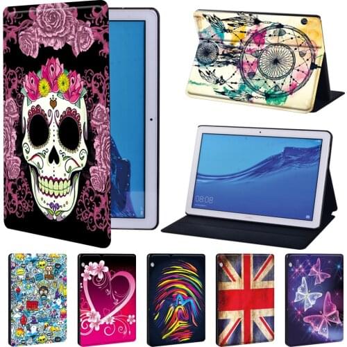 Tablet Case for Huawei MediaPad T3 8.0"/T3 10 9.6"/T5 10 10.1"/M5 Lite 10.1"/M5 10.8" Fashion Print Pattern Protective Cover
