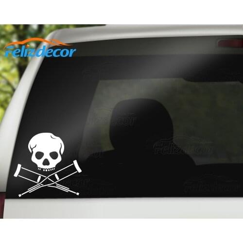 Black / White Skull jackass Stickers Car Vinyl Door Window Car Decor Waterproof Decals Art Bumper Pattern Cool Decoration L508