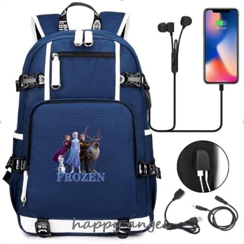 Disney Frozen Elsa Backpack Girls Boys School Bags For Teenage Women Men Daily Printing Backpack Black Casual Mochila Escolar