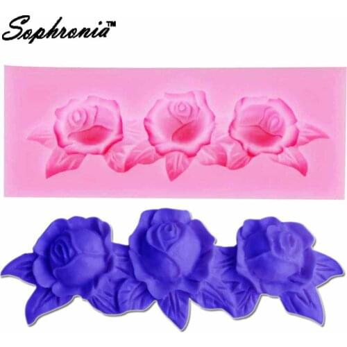 Sophronia Long Rose Flower Leaf 1pcs UV Resin Jewelry Silicone Mold Epoxy Icing Gumpaste Moulds For DIY m825