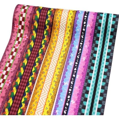 Double-sided thickening Ribbon geometry Trims Printed stripe Wave point Pattern for Gift Wrapping Home Decor 1-1/2 Inch X 5 Yard
