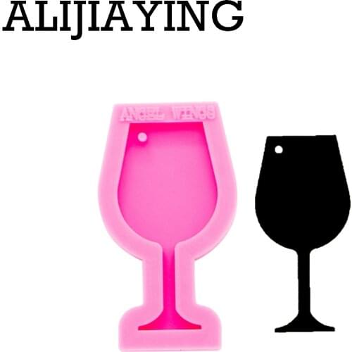 DY0257 Smooth art design Red wine glass mold craft epoxy resin DIY mould silicon mold for Keychain resin jewelry