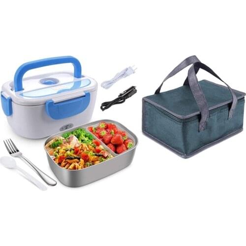 Electric Lunch Box for Car,Home,Office-Portable Food Warmer Heater Lunch Box with Stainless Steel Container US Plug