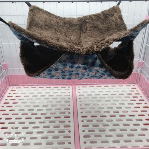 Flannel Keep Warm In Winter Double-deck Hammock Cages Bed for Small Pet Guinea Pig Chinchilla Hamster Squirrel Ferret