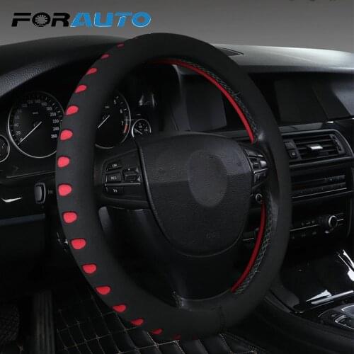 FORAUTO Car Steering Wheel Cover Universal Fit For Most Cars 38cm Diameter EVA Punching Car-styling Interior Accessories