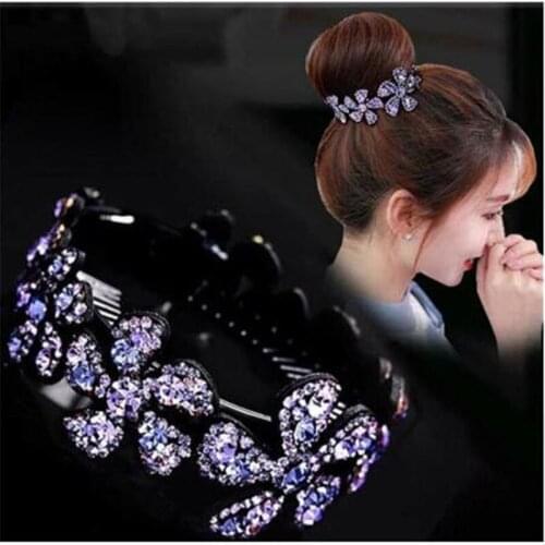 Meatball Hair Accessories Women Hair Claws Headwear Rhinestone Flower Hairpin Bird Nest Floral Twist Clip Bun maker