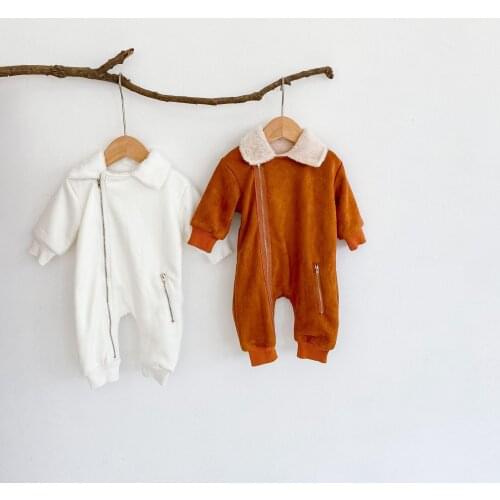 3-24m New Born Baby Wear Winter Jumpsuit Snowsuit Warm Plus Velvet Romper Cotton Boys Girls Clothes Infant One-piece Clothing