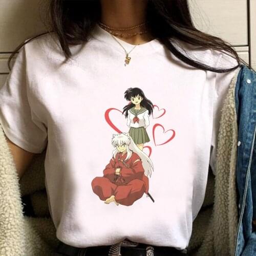 Kawaii Anime Inuyasha T-shirt Summer CreativeCostume Men/women Fashion Causal Streetwear Harajuku Tee Tops Unisex