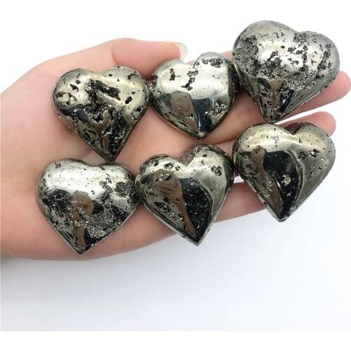 Beautiful 1pc Natural Pyrite Heart Shape Quartz Crystals Raw and Mineral Healing Energy Stones Specimen Natural Quartz Crystals