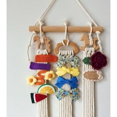 Hot Sale Home Ornaments Wall Hanging Handmade Cotton Linen Photo Hairpin Storage Creative Fahion Bed Room Decoration Tapestry