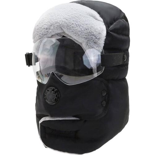 New Fashion Warm Cap Winter Motorcycle Balaclavas Tubes Men Women Hats Waterproof Hood Hat With Glasses Lens Cool Balaclava