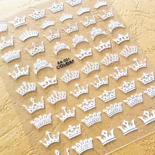 Newest EA 021 Crown design 5d nail sticker decal stamping adhesive DIY decorations for nail accessory