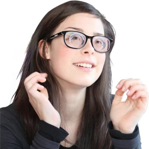 Sexy Girls Strong Thick Glasses 1.56 Refractive Index Resin Lenses Black Frame Meganekko Cosplay Eyeglasses Minus 20 Diopters