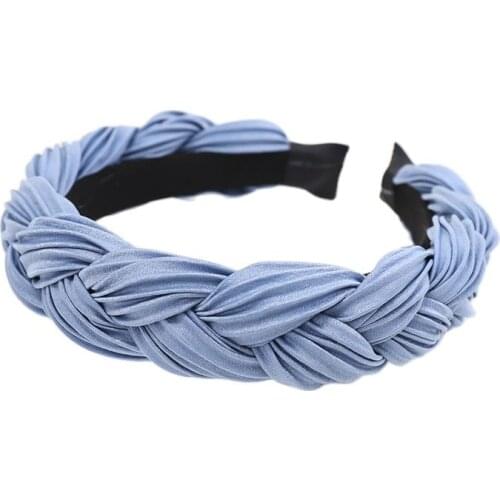 Fashion Braided Womens Hairband High Elastic Hair Band Wide Side Cross Knot Headband For Adult Girls Headwear Turban