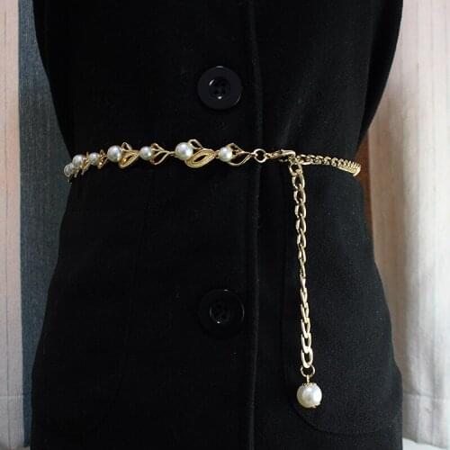 European and American three-dimensional metal leaf decorative belt womens dress with elastic womens belt