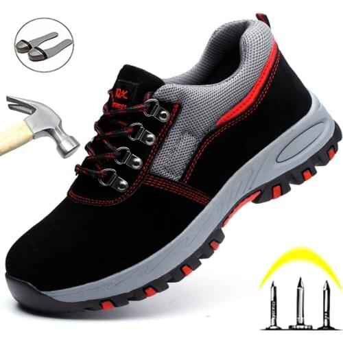 Indestructible Men Shoes Anti-puncture Safety Shoes Work Sneakers Male Hiking Shoes Anti-smash Steel Toe Shoes Security Footwear