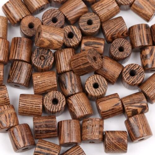DIY 6x6.5mm Natural Wood Barrel Beads Spacer Wooden Pearl Lead-Free Balls Charms For Jewelry Making Handmade Accessories50-300pc