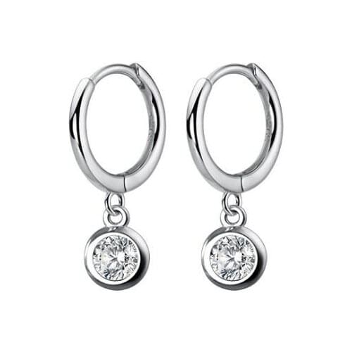 Silver Earrings 100% 925 Sterling Silver Hoop Earrings with pearl
