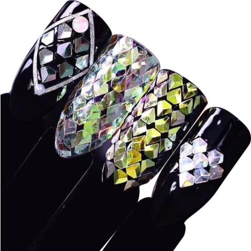 TCT-048 3D Effect 3MM Jewelry Diamond Shape 12 Colors Glitter Nails Glitter Sequins Nail Art Decoration Makeup Facepaint DIY