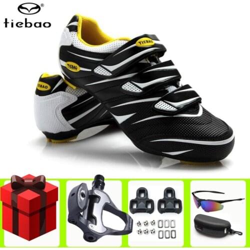 TIEBAO Road Cycling Shoes Add Pedal Set Sapatilha Ciclismo Men Sneakers Women Self-Locking Bike Bicycle Racing Riding Bicicleta